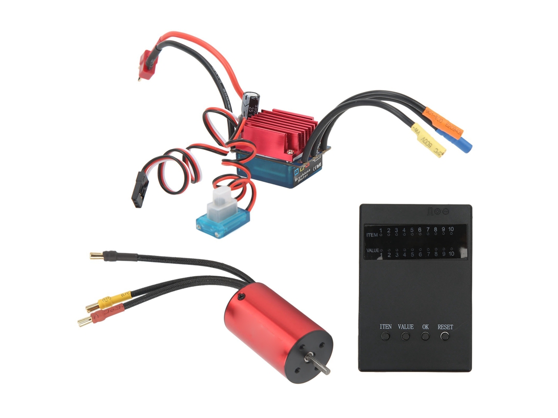 Mali kit Motor Brushless 2800kv 35a Esc Cartão de Programação para Carros Rc 1/12 Traxxas Hsp À Prova D'água