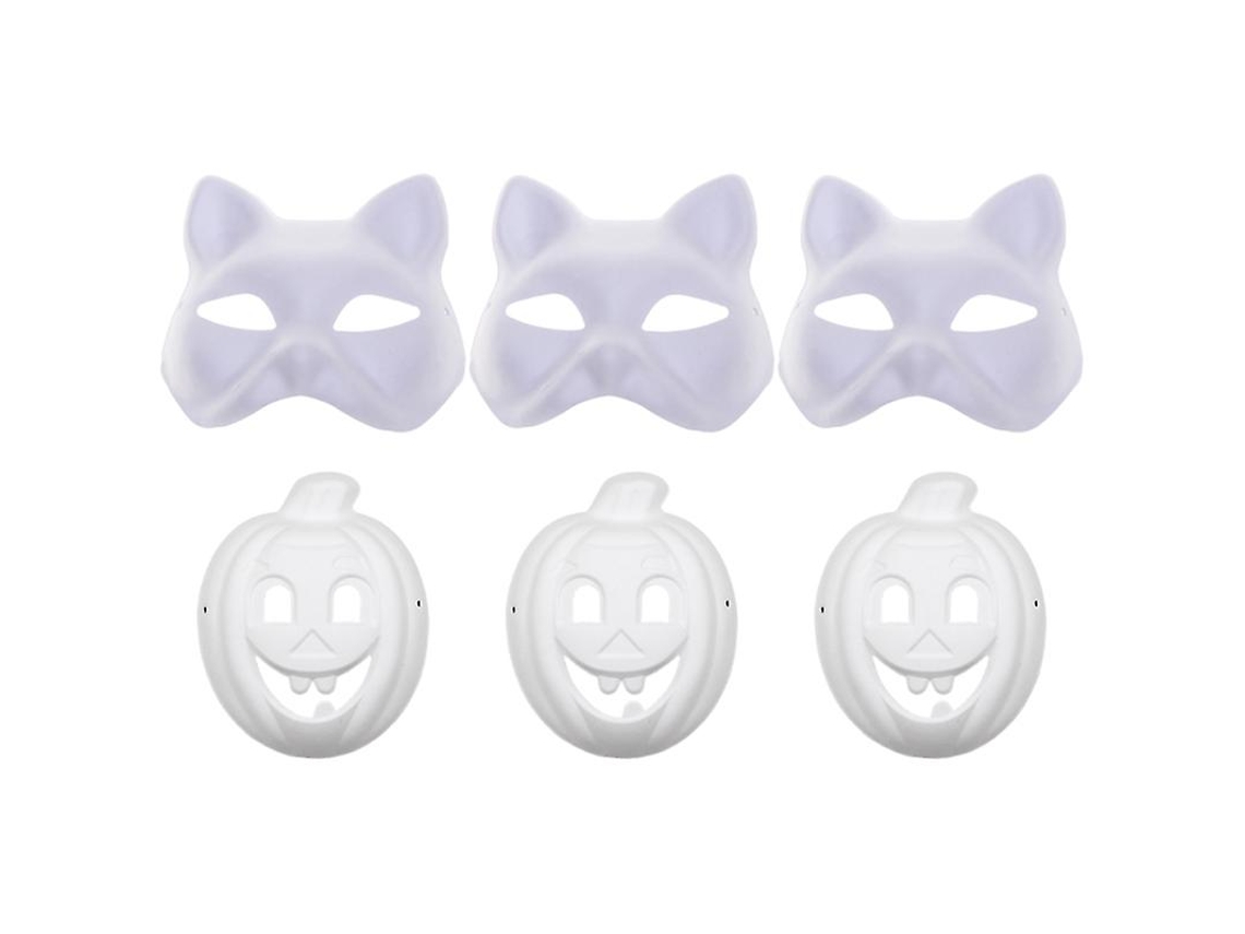 6 Peças de Máscara Pintada À Mão para Decorações de Halloween ALLINLESS