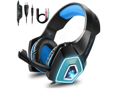 Auscultadores Gaming ENKES  para Ps4 Xbox One Necessário Adaptador / S / X com Cancelamento de Ruído e Luz Led Fone de Ouvi