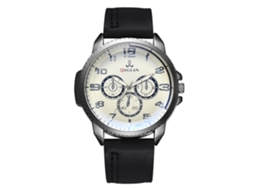 Relógio de Pulso Masculino Clássico Digital de Moda com Pulseira de Couro Pu Preto