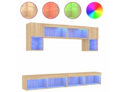 Tv Wall Unit, Tv Wall Units Vidaxl Marrom Madeira Processada (n/a)