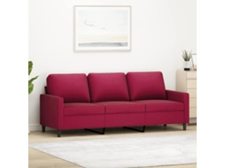 Vidaxl Sofá De 3 Lugares Veludo 180 Cm Vermelho Tinto