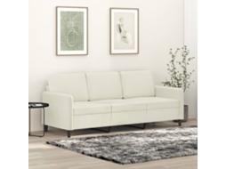Sofá De 3 Lugares 180 Cm Veludo Cor Creme Lovely Home