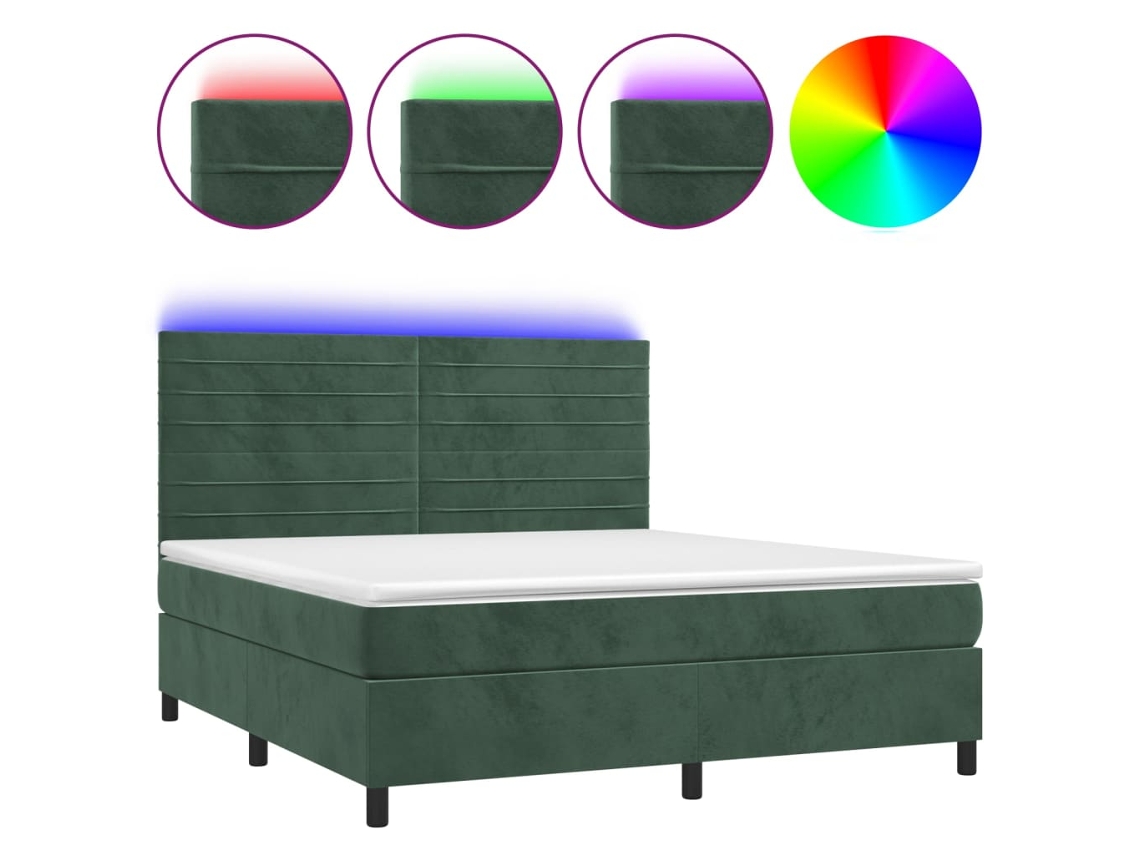 Box Spring Bed, Box Spring Beds Vidaxl Verde Veludo (160 X 200 Cm)