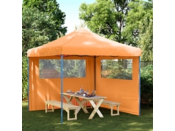 Vidaxl Tenda Para Festas Pop-up Dobrável C/ 2 Paredes Laterais Laranja