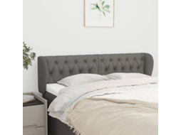 Cabecero con Alas de Tela 147x23x78/88cm Gris Oscuro