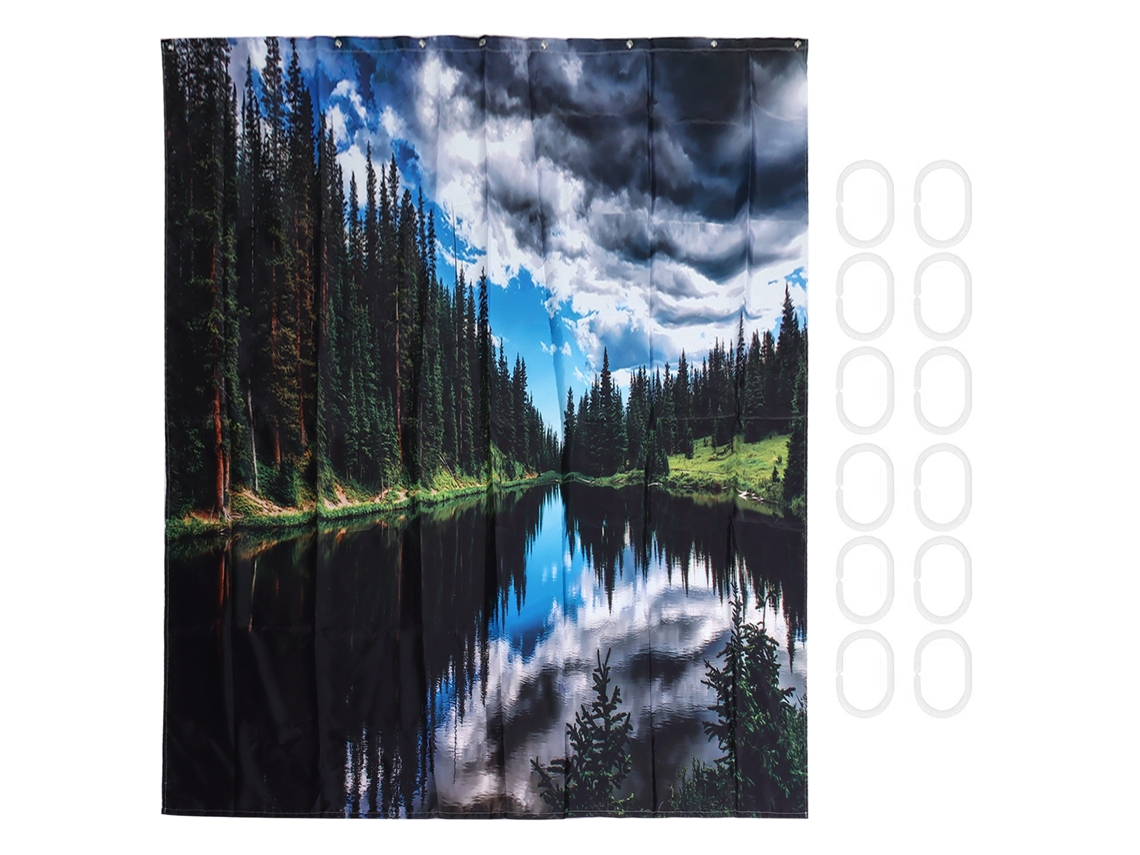 Cortina de Chuveiro Paisagística Impermeável 150x180cm S/MARCA