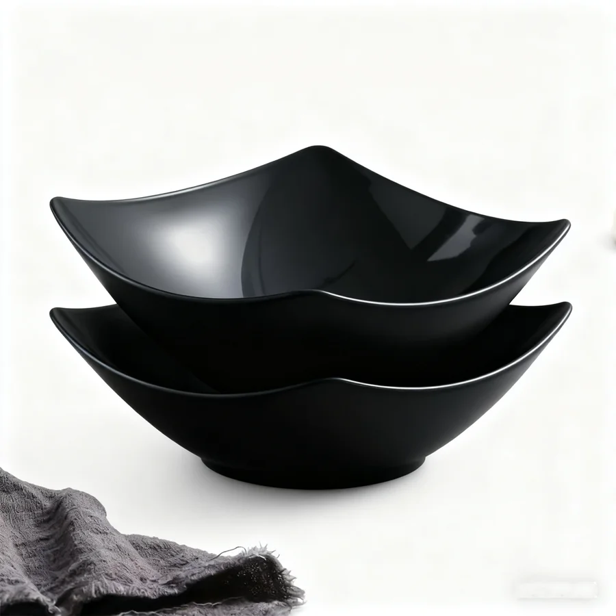 (2 Tigelas Quadradas) Tigelas Quadradas De Plástico Criativas, Com Um Design Quadrado Exclusivo Com Bordas E Cantos Elevados Para Maior Estabilidade.