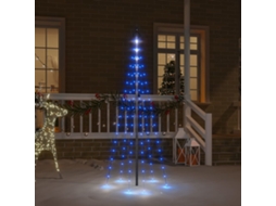 Vidaxl Árvore De Natal Mastro De Bandeira 108 Leds 180cm Azul
