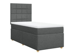 Cama com Molas/Colchão 80x200 Cm em Tecido Cinzento Escuro MAISON EXCLUSIVE