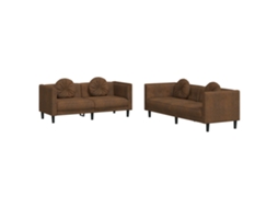 Maison Exclusive - 2 Pcs Conjunto De Sofás Com Almofadas Veludo Castanho