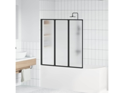 Vidaxl Resguardo De Duche Preto 120 X 2 X 117 Cm Alumínio E Pp