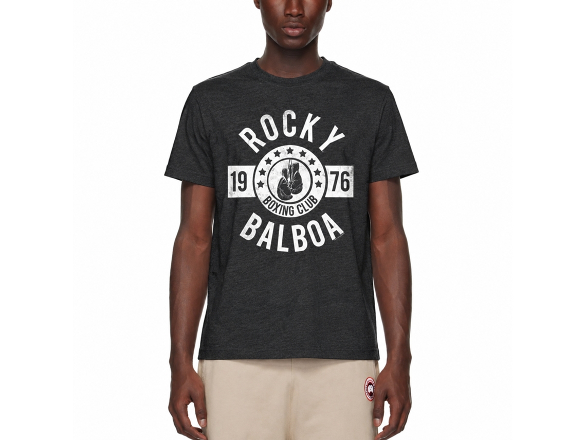 Rockinstone Rocky Movie Boxing Club Heather Black Adult T-shirt Size:xxxl