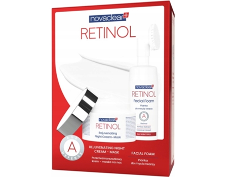 Novaclear Retinol Anti Aging Set Night Cream Mask 50ml Facial Cleansing Foam 100ml Equalan Pharma