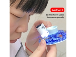 Microscópio Clip para Celular 100x com Luz Led e Detector Uv de Moedas, Portátil para Smartphones