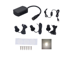 Mini Refletor LED USB 5V 2026 com Intensidade Ajustável para Vitrines, Joias e Armários, Luz Natural, Preto