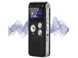 Mini gravador de voz recarregável 8GB com funções multifuncionais áudio digital e reprodução MP3 led RGB USB S/MARCA