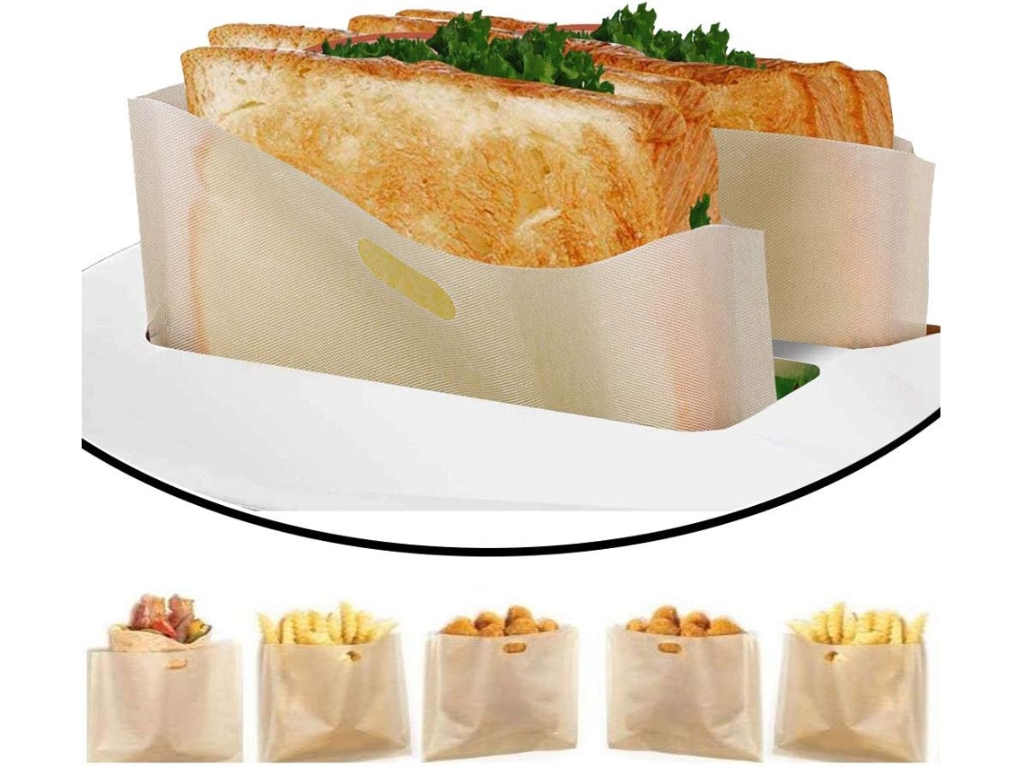 6 Sacos De Pão Reutilizáveis​​ Para Torradeira, Alta Temperatura