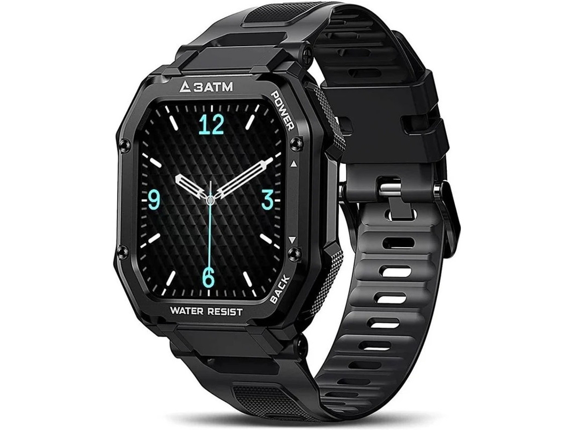 Smartwatch 1.69 3atm Prova Dágua Fitness Com Pressão Arterial Frequência Cardíaca Passos 20 Modos Esportivos Para Homens Preto Bestvite