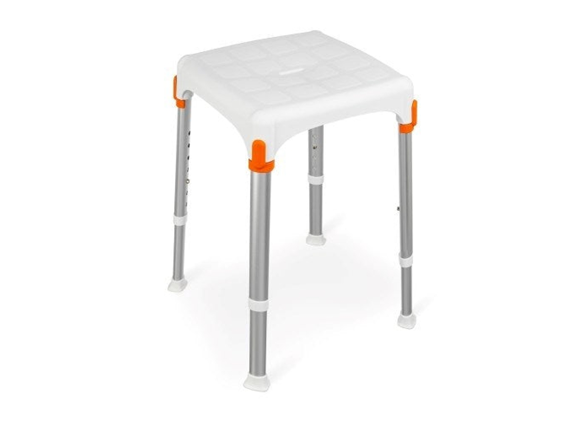 Square Shower Stool White - King-sta-20