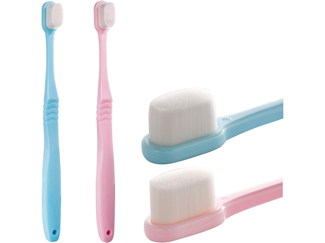 Escova de Dentes Extra Macia para Gengivas Sensíveis Escova de Dentes Manual Micro-Nano com Efeito de Limpeza Pacote com 2 JEDBESETZT