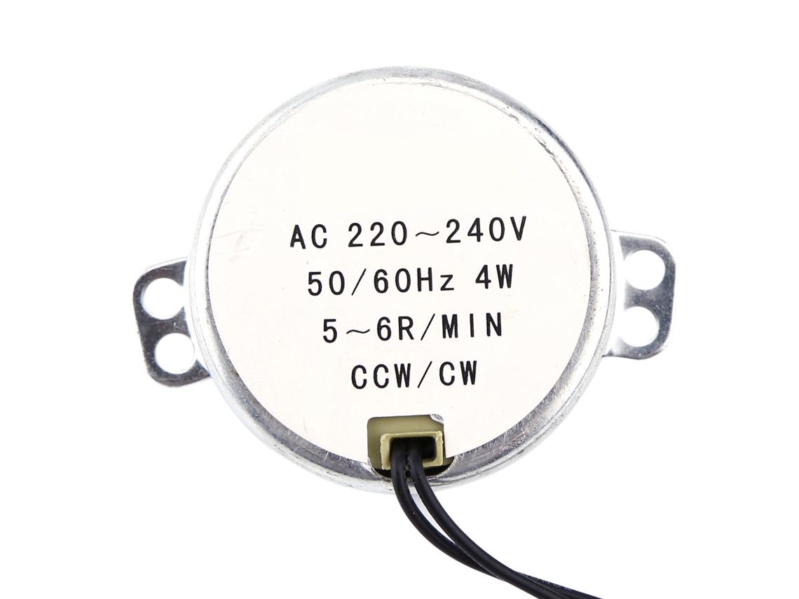 Motor síncrono AC 220/240V 4W Engrenagem 5/6 RPM CW/CCW Compacto 89g