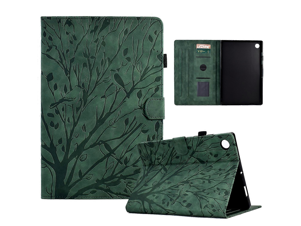Capa Para Tablet Lenovo M10 Plus Fortune Tree Pressure Flower Em Pu Com Função De Ativação/suspensão.