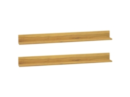 Vidaxl Prateleiras De Parede 2 Pcs 110x10x10 Cm Madeira De Teca Maciça