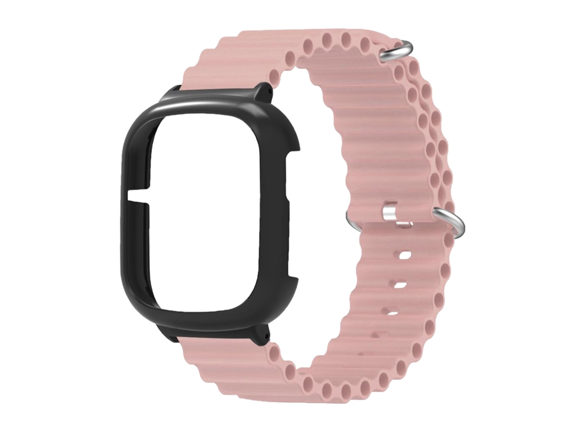 Capa Protetora Pc com Pulseira de Silicone para Honor Watch 4 Rosa