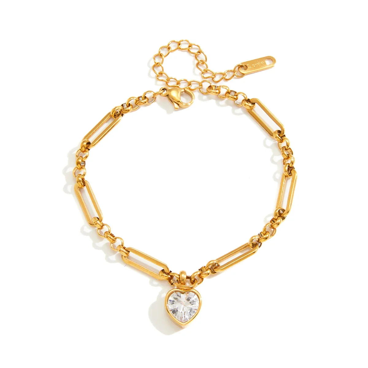 Pulseira Clássica Geométrica De Zircônia Branca