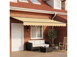 Vidaxl Toldo Retrátil Elétrico Amarelo, Branco, Antracite 4,5 × 3,5 M