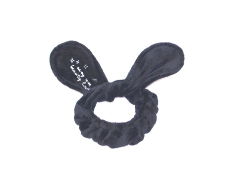Faixa de cabeça cosmética elegante com orelhas de coelho do Dr. Mola, pelúcia preta