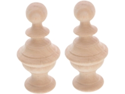 Tampas De Poste De Escada Esculpidas Em Madeira Maciça Natural 6x10 (cm)
