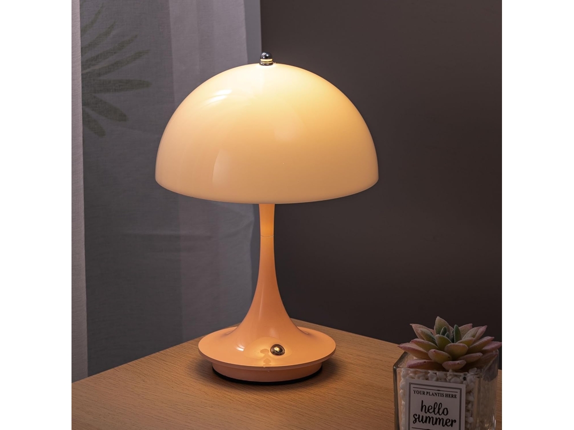 Abajur De Mesa Led Sem Fio, Abajur Em Formato De Cogumelo A Bateria, Abajur De Mesa Recarregável Via Usb Com Dimmer