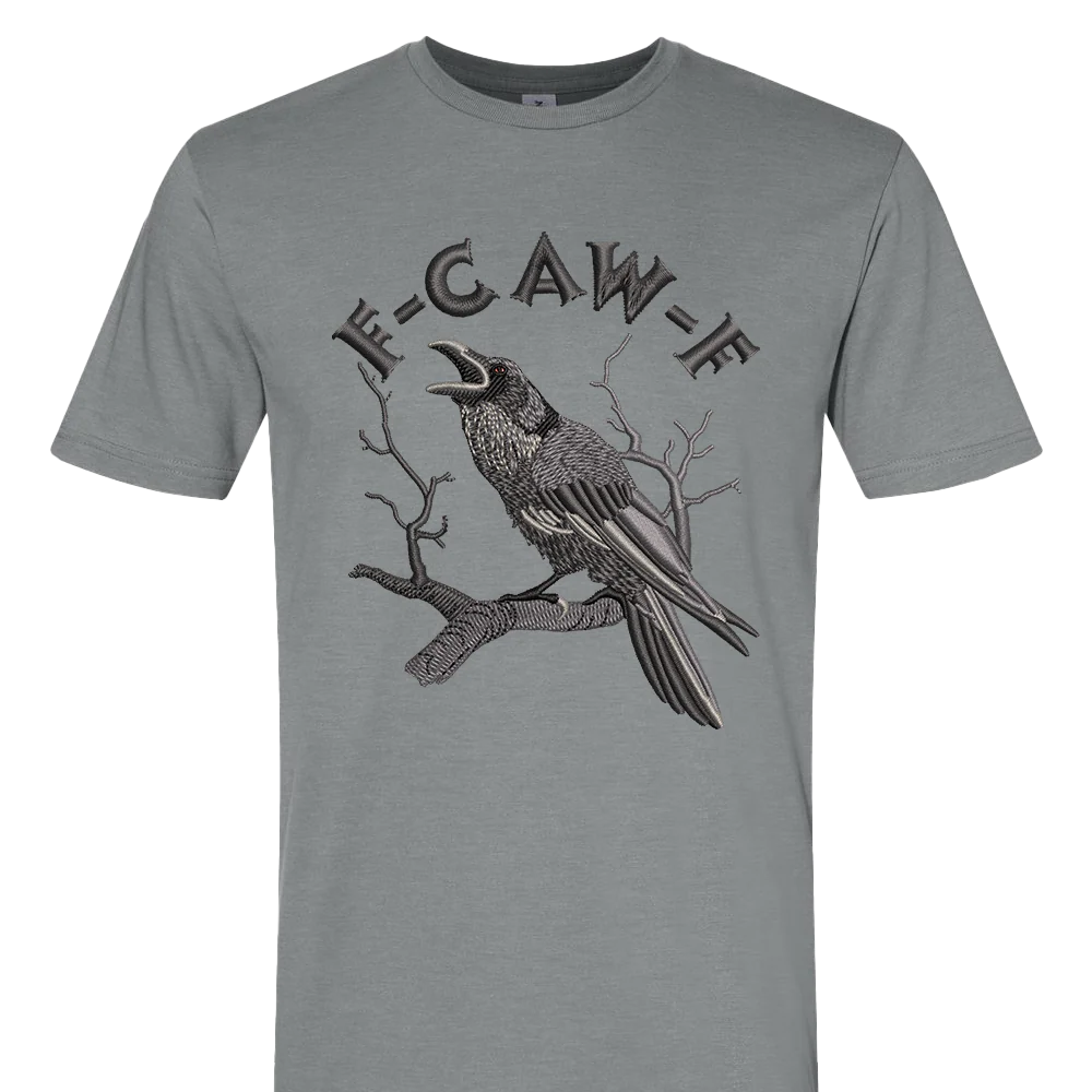 F-caw-f Black Crow T-shirt Unisex Rockinstone Size:l