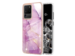 Capa De Tpu Imd Com Padrão De Mármore Galvanizado E Dupla Face À Prova De Choque Para Samsung Galaxy S20 Ultra