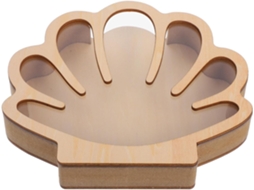 Caixa Armazenamento Madeira Resistente Elegante Formato Concha Ideal Organizar Pequenos Objetos Quarto Casa GOKOCO