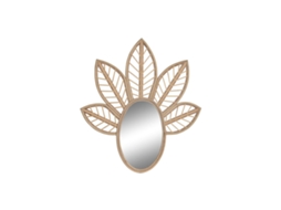 Espelho de Parede DKD HOME DECOR Castanho Cristal Natural Tropical Folha de Planta 60x2x67 cm