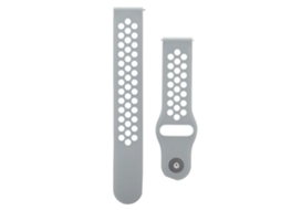 Correia de Relógio Silicone para Samsung Galaxy Active 22mm Cinza Branco