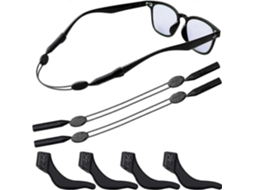 Pacote de 2 Correas Suporte para Gafas Sol, Correa Esportivas com 4 Ganchos Orejas, Retentor Ga Fas Antideslizante GOKOCO