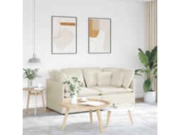 Vidaxl Sofá Modular Com Almofadas Veludo Creme
