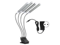 Luz de crescimento LED 96W 4 cabeças ajustável 360° com tela LCD para plantas interiores