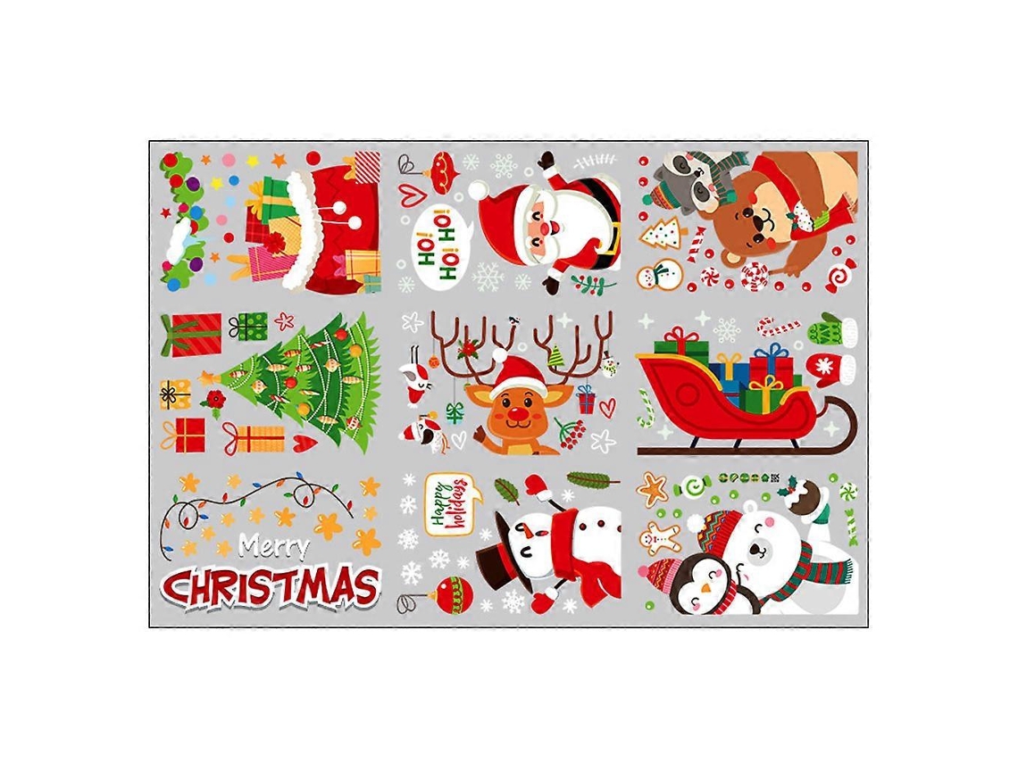 Adesivos Impressos Dupla Face De Natal 9 Peças Para Decoração De Janelas E Portas Em Pvc Aquaforge