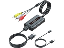 1080p Rca Av Macho Para Hdmi Adaptador Com Cabo Rca E Hdmi Incluídos Compatível Dvd, Stb, Sky 720p/1080p Output Switch Yizhood