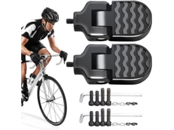 Apoios para os pés antiderrapantes e resistentes para bicicletas.