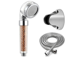 Conjunto Chuveiro Spa Filtro Super Manguito Aço Inoxidável Alta Pressão