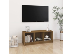 Vidaxl Móvel De Tv 104x33x41 Cm Pinho Maciço Castanho Mel