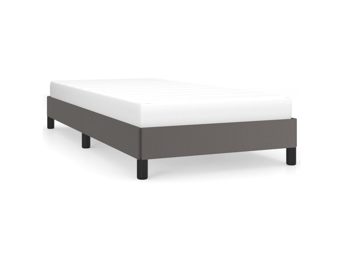 Estrutura De Cama Vidaxl Cinzeto Couro Artificial (203x93x25 Cm)