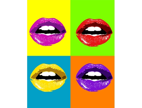 Quadro LEGENDARTE Bocas coloridas (80x100 cm)