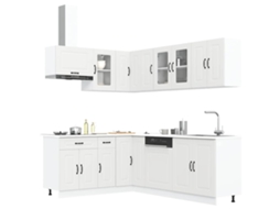 Vidaxl 11 Peças Armário De Cozinha Conjunto Kalmar Branca